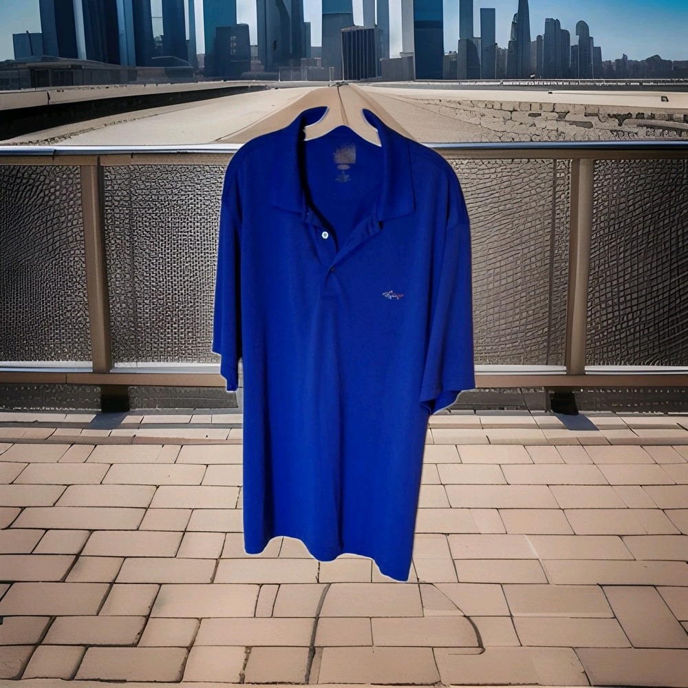 Greg‎ Norman Blue  XL Golf Shirt Short Sleeve 156